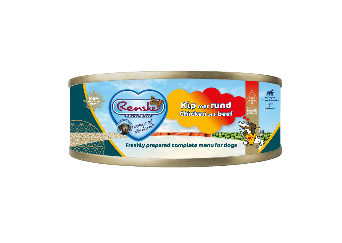 Renske Vers Kip met Rund - Blik 95 gram (24 stuks)