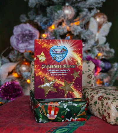 Renske Vers Gestoomd Kerstdiner voor de hond - Kalkoen met Cranberry (10 stuks)