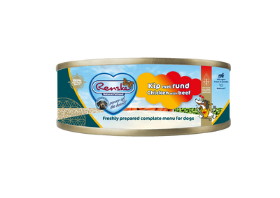 Renske Vers Kip met Rund - Blik 95 gram (24 stuks)