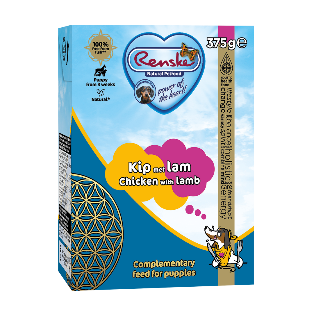 Renske vers kip met lam (puppy) - tetra 375 gram (12 stuks)
