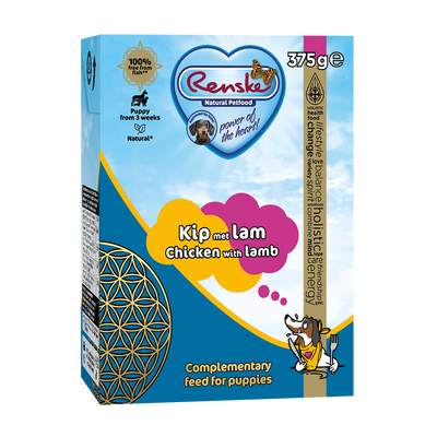 Renske vers kip met lam (puppy) - tetra 375 gram (12 stuks)