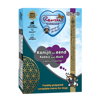 Renske vers konijn met eend graanvrij - tetra 375 gram (12 stuks)