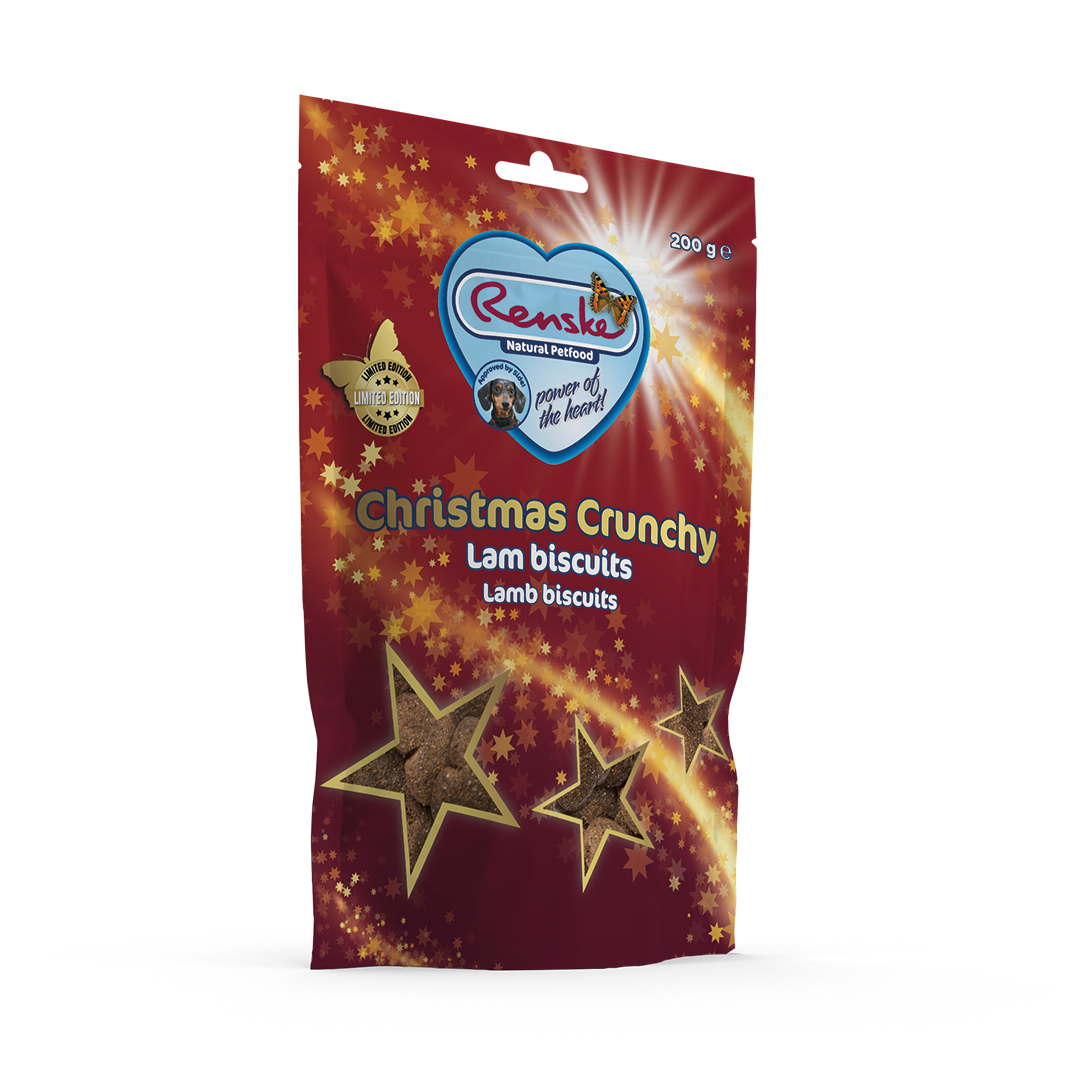 Kerst Crunchy voor de hond Lam Biscuits 200 gram