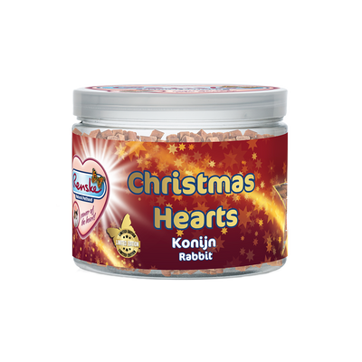Renske Gezonde Beloningen kat  - Kerst Mini Hartjes - Konijn 100 gram