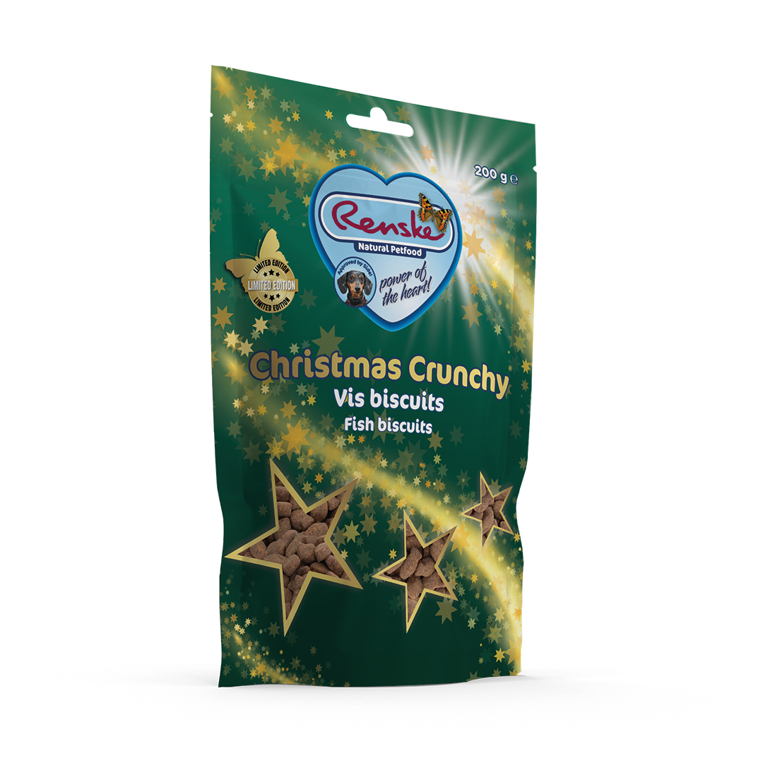 Kerst Crunchy voor de hond Vis Biscuits 200 gram