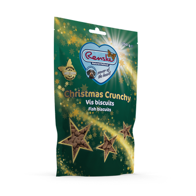 Kerst Crunchy voor de hond Vis Biscuits 200 gram