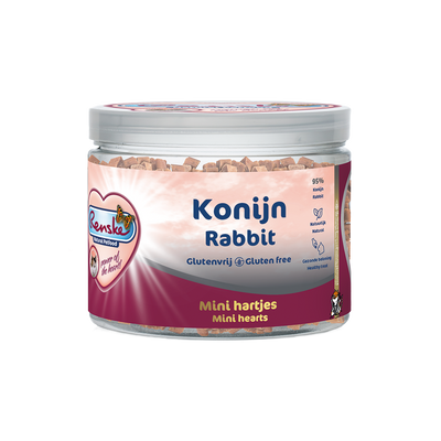 Mini hartjes kat - Konijn 100 gram