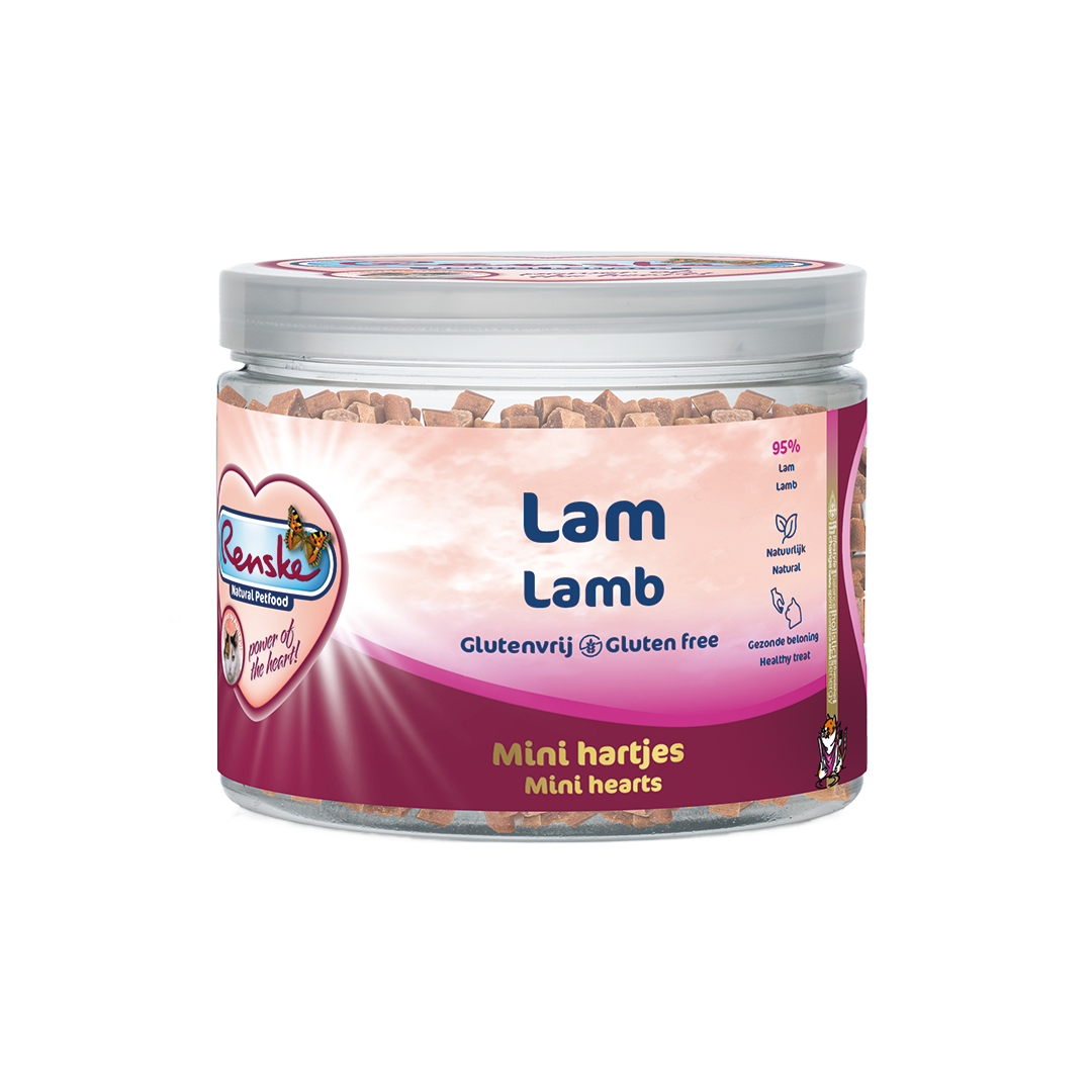 Mini hartjes kat - Lam 100 gram