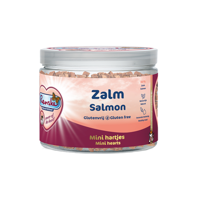 Mini hartjes kat - Zalm 100 gram