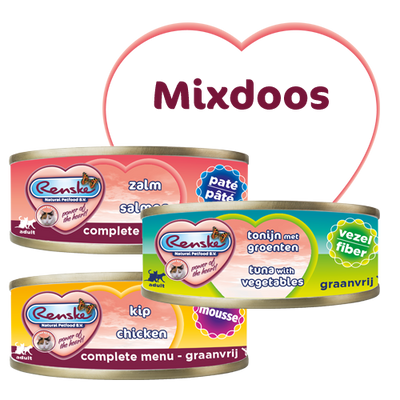 Mixdoos natvoer 70 gram (24 stuks) - Zelf samenstellen